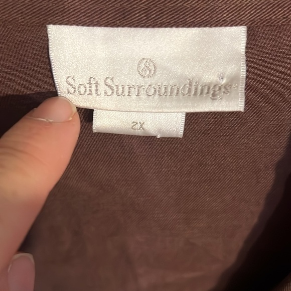 Soft Surroundings Brown Button Down Shirt 2X - Picture 5 of 9